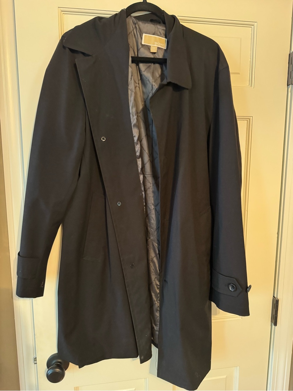Michael Kors Black Men's Single-Breasted Trench Coat